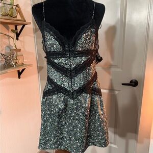 For Love And Lemons Black Floral Lace Dress